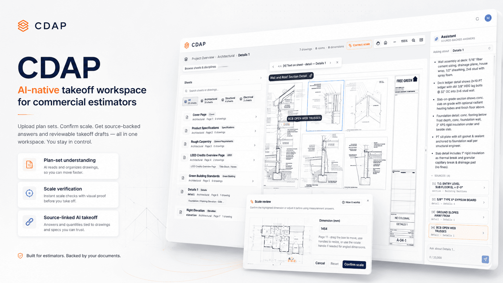 CDAP — Construction Document Analysis Platform interface